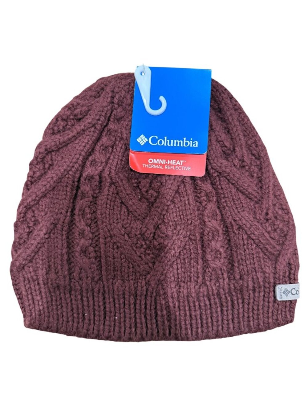 Columbia NWT Omni-Heat Twisting Path II Cable Knit Beanie Burgundy / Maroon O/S